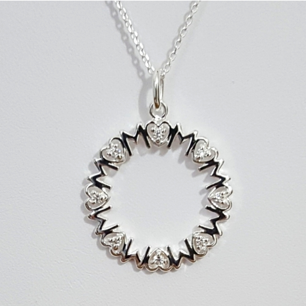 Sterling Silver MOM Necklace